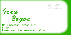 iren bogos business card